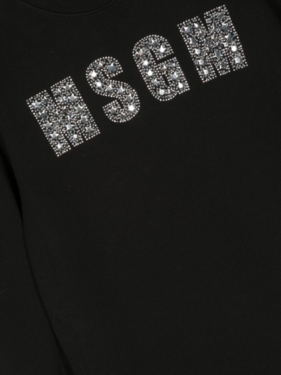 Shop Msgm Logo-embellished Sweatshirt Dress In Black