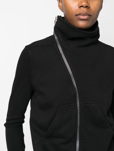 Shop Rick Owens Drkshdw Exposed-zip Asymmetric Sweatshirt In Black