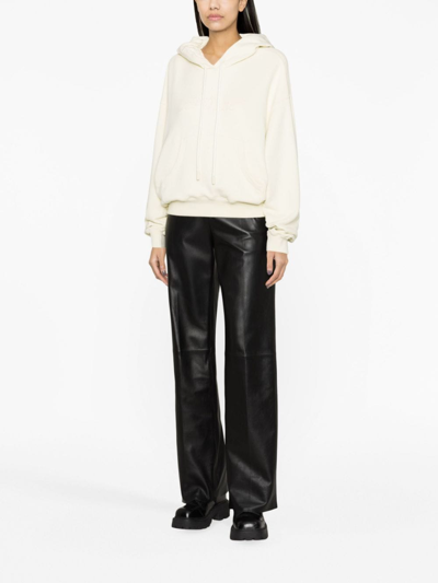 Off-white Crystal-embellished Cotton Hoodie In Neutrals
