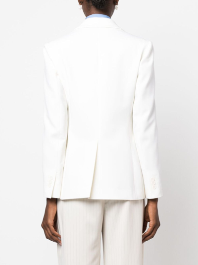 Shop P.a.r.o.s.h Giacca Double-breasted Wool-blend Blazer In White