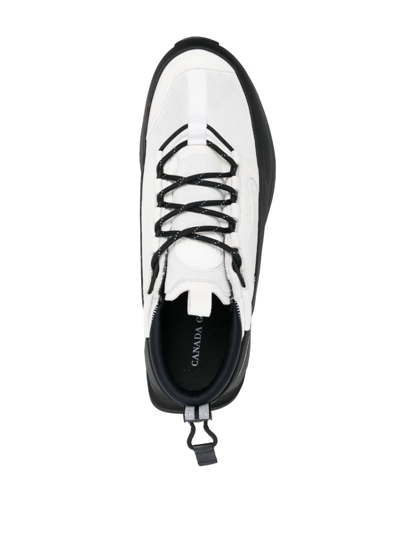 Canada Goose Glacier Trail Rubber And Leather-trimmed Suede Hiking Sneakers In White