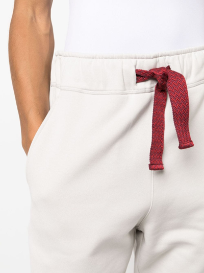 Shop Lanvin Drawstring Cotton Track Pants In Neutrals