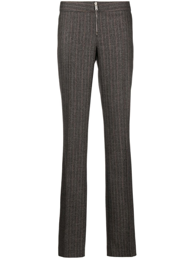 Shop Stella Mccartney Low-rise Wool Trousers In Grey