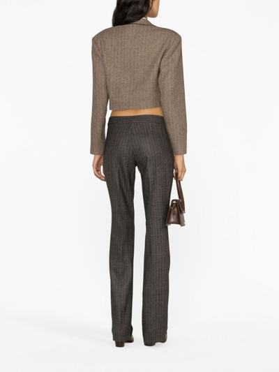 Shop Stella Mccartney Low-rise Wool Trousers In Grey