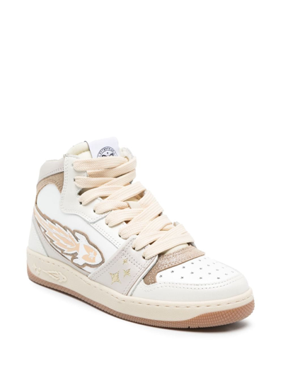 Shop Enterprise Japan Ej Rocket Mid High-top Sneakers In White