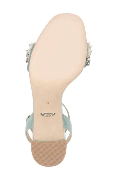 Shop Badgley Mischka Clara Embellished Sandal In Blue Radiance Satin