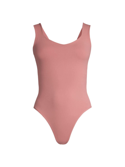 Shop Free People Women's Clean Lines Bodysuit In Wind Blush