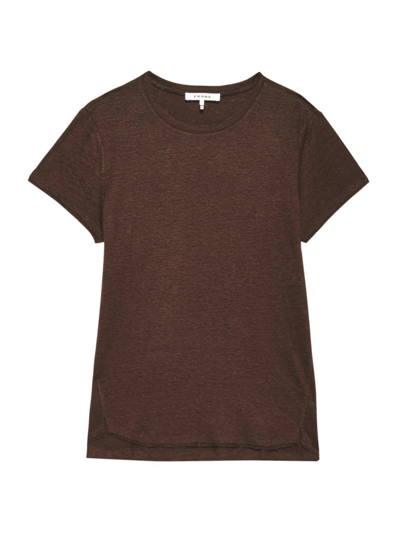Shop Frame Women's Easy True Organic Linen T-shirt In Espresso