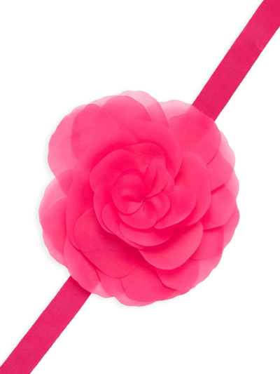 Shop Cynthia Rowley Women's Organza Floral Multi-purpose Band In Pink