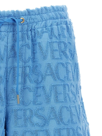 Shop Versace Bermuda ' Allover' Capsule La Vacanza In Light Blue