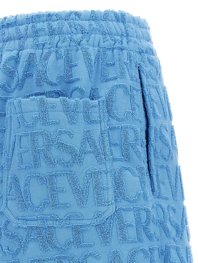 Shop Versace Bermuda ' Allover' Capsule La Vacanza In Light Blue