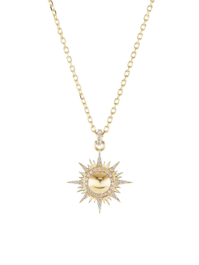Shop Sorellina Women's Tarot Il Sole 18k Yellow Gold & 0.11 Tcw Diamond Mini Pendant Necklace