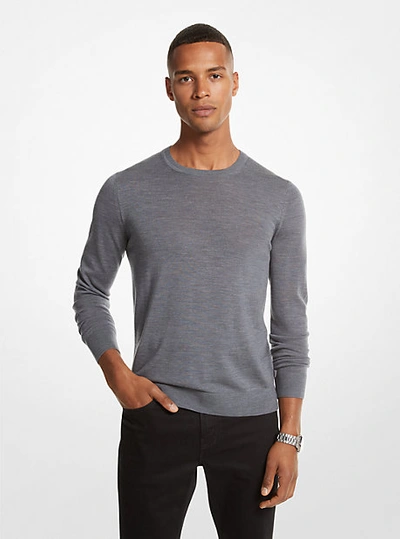 Shop Michael Kors Merino Wool Sweater In Grey