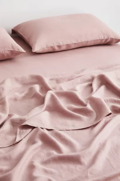 Shop Bed Threads French Flax Linen Flat Sheet In Lavender At Urban Outfitters