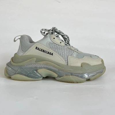 Pre-owned Balenciaga Grey Triple S Lace Up Sneakers, Size 39