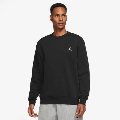 Shop Jordan Mens  Essentials Fleece Crew In Black/white