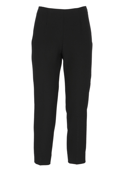 Shop Peserico Cropped Trousers In Black