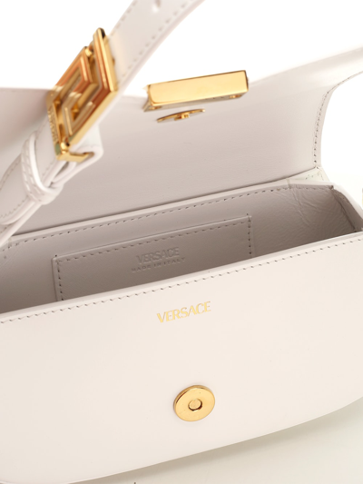 Shop Versace Greca Goddess Mini Shoulder Bag In White