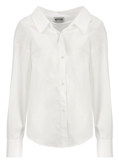 Shop M05ch1n0 Jeans Cotton Shirt In White