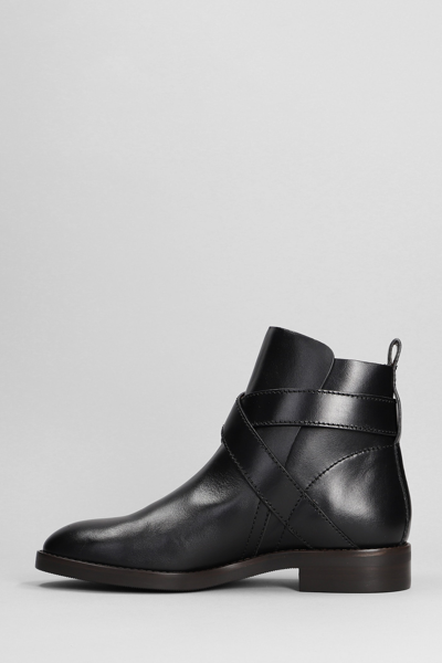 Shop See By Chloé Lyna Low Heels Ankle Boots In Black Leather