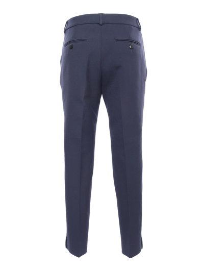 Shop Peserico Slim Fit Cropped Pants In Blue