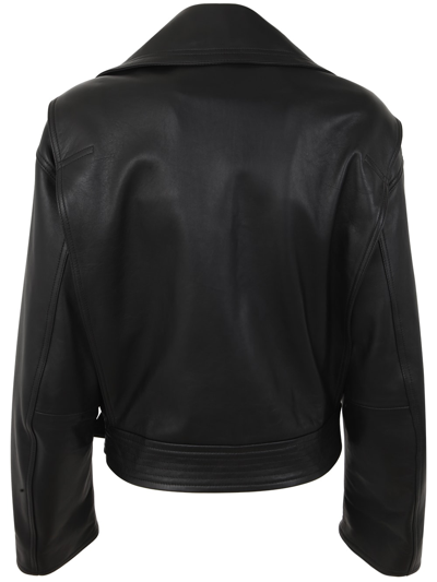 Shop Versace Jacket Leather Plonge` Leather Art. Denver T In Black