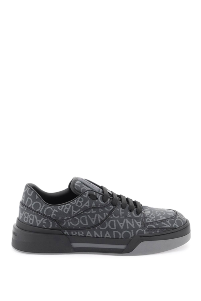 Shop Dolce & Gabbana New Roma Sneakers In Nero Grigio (grey)