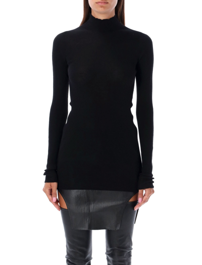 Shop Rick Owens Ribbed Lupetto Sweater In Black