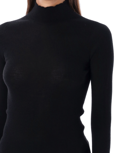 Shop Rick Owens Ribbed Lupetto Sweater In Black