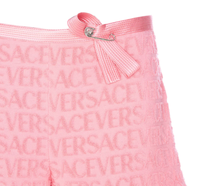 Shop Versace Towels  Allover Shorts In Pink