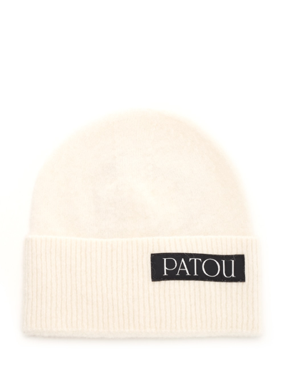 Shop Patou Knitted Beanie In White