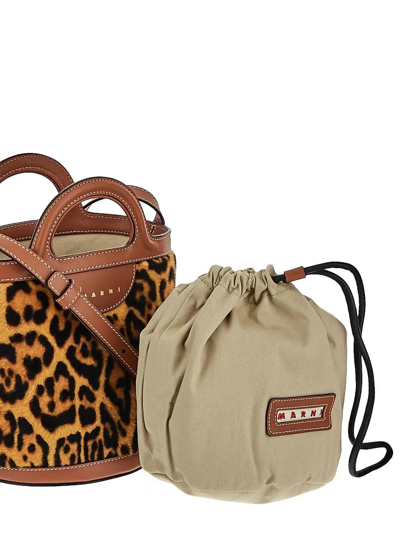 Shop Marni Leopard Bucket Bag
