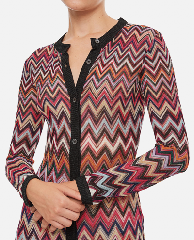 Shop Missoni Buttoned Long Cardigan In Multicolour