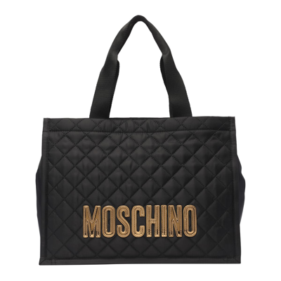 Shop Moschino Logo Tote Bag In Black
