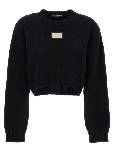 Dolce & Gabbana Cropped Pullover In Black