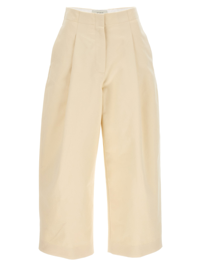 Studio Nicholson Cream Cotton Twill Dordoni Trousers In Neutral