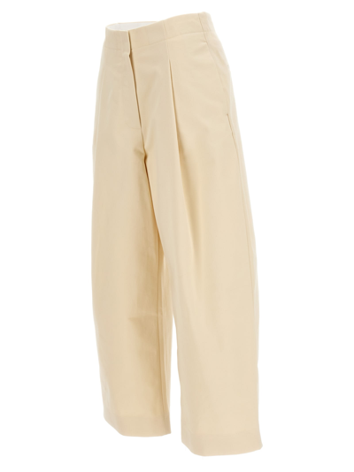 Studio Nicholson Cream Cotton Twill Dordoni Trousers In Neutral