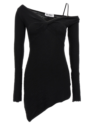 Shop Attico Desai Dress In Black