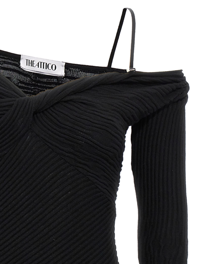 Shop Attico Desai Dress In Black