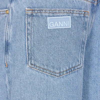 Shop Ganni Heavy Denim Wide Jeans In Blue