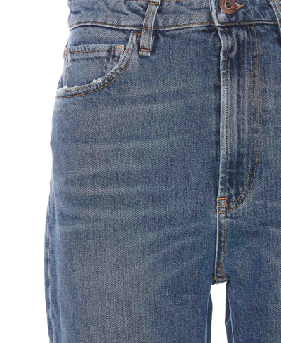 Shop 3x1 Empire Crop Flare Denim Jeans In Blue