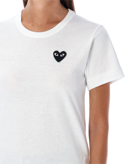 Shop Comme Des Garçons Play Black Heart Patch T-shirt In White