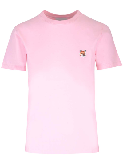 Shop Maison Kitsuné Fox Patch T-shirt In Rose