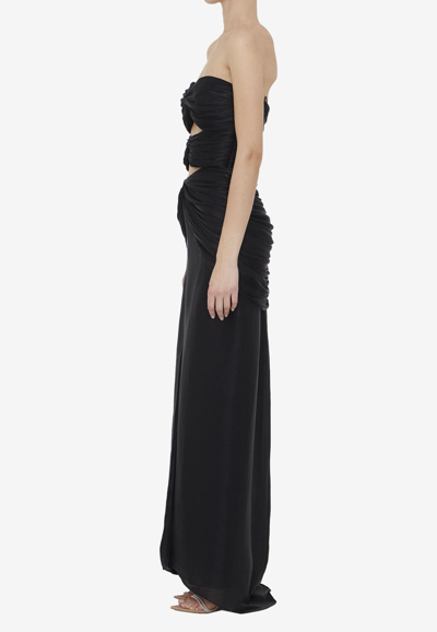 Shop Costarellos Brigitta Lurex Georgette Maxi Dress In Black