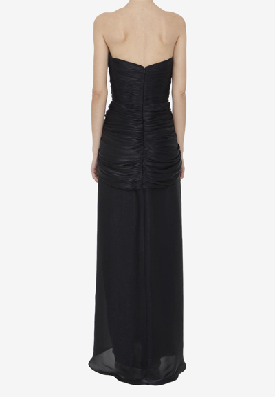 Shop Costarellos Brigitta Lurex Georgette Maxi Dress In Black