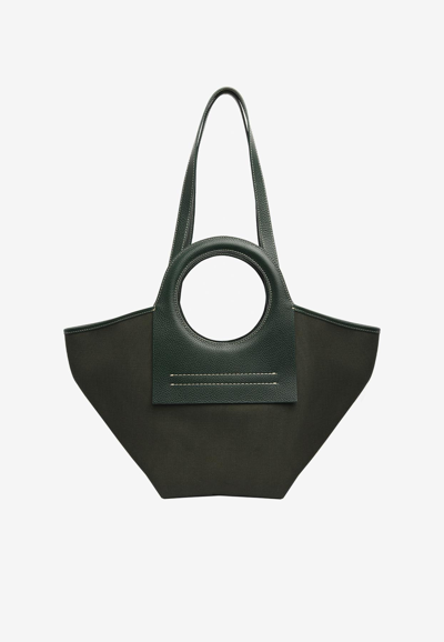 Shop Hereu Cala S Top Handle Bag In Green