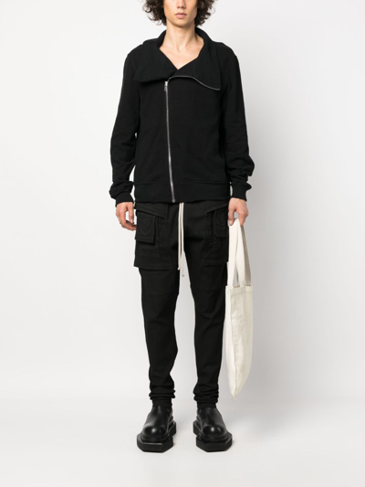 Shop Rick Owens Bauhaus Zip-up Cotton Sweatshirt In Black