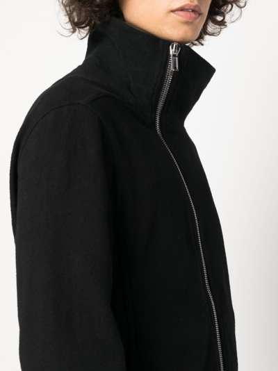 Shop Rick Owens Bauhaus Zip-up Cotton Sweatshirt In Black