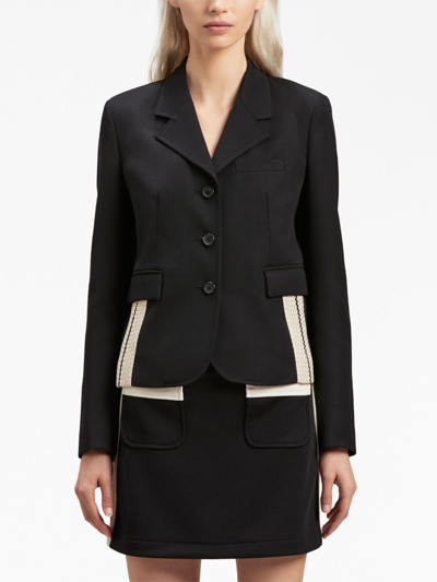 Shop Palm Angels Side-embellished Fitted Blazer In Black