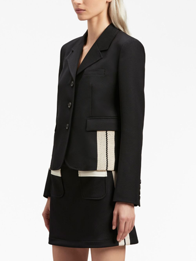 Palm Angels Side-embellished Fitted Blazer In Black